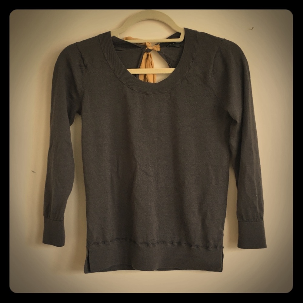 Club Monaco charcoal sweater with tie back